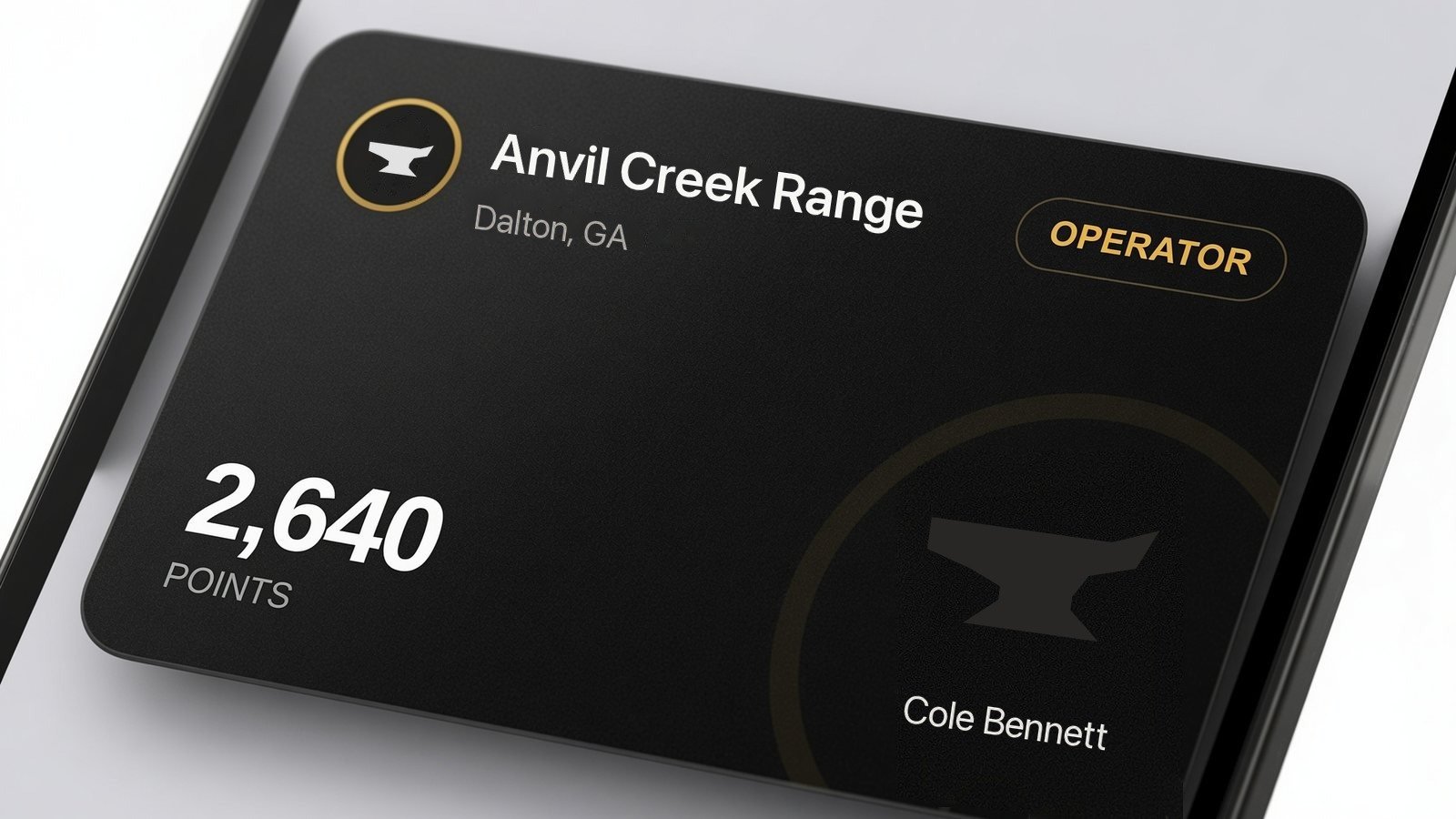 A store-branded membership card on a customer phone, showing tier and points
